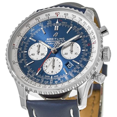 breitling navitimer blue leather strap|breitling navitimer orologio.